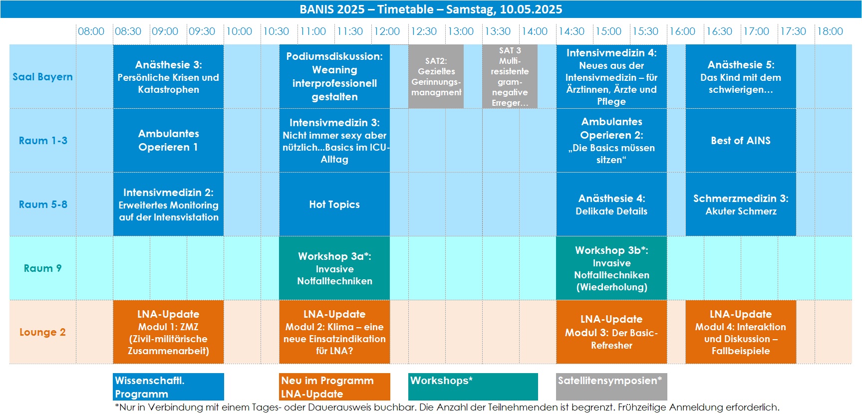 BANIS 2025 Timetable - Samstag
